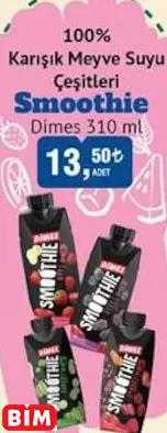 DİMES SMOOTHİE 100% KARIŞIK MEYVE SUYU ÇEŞİTLERİ